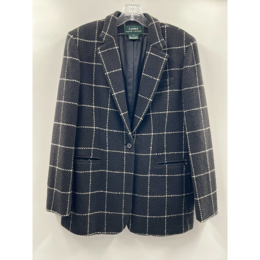 Ralph Lauren Black Blazer with White Grid Pattern